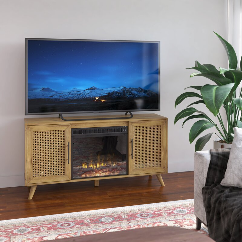  Living Room Furniture Wooden Table TV Table Luxury Modern TV Stand with Fireplace