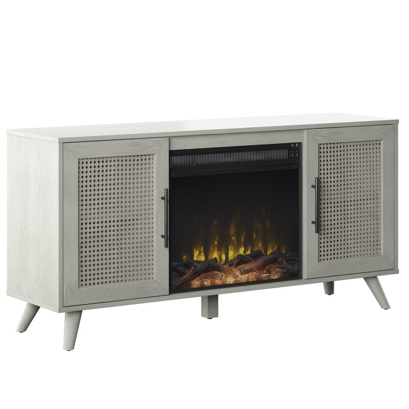 Living Room Cabinet Furniture Modern Style with Storage Wood TV Stand with Fireplace