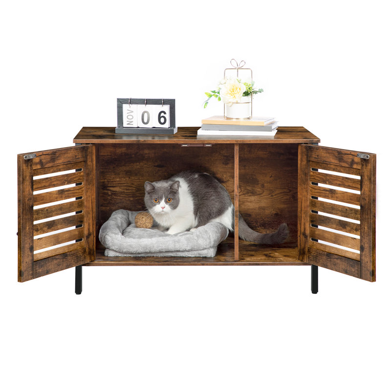 Wooden Pet House Multifunctional Cat Furniture with Hidden Cat Cabinet