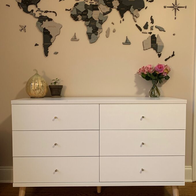Rustic Stone Grey Drawer Chest for Living Room
