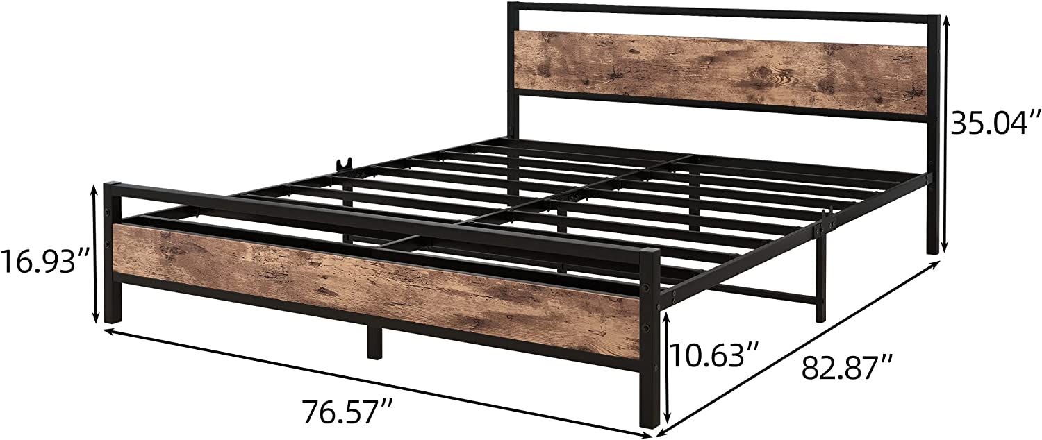 New Arrival Cheap Price King/Custom Size Wooden Metal Bed Frame