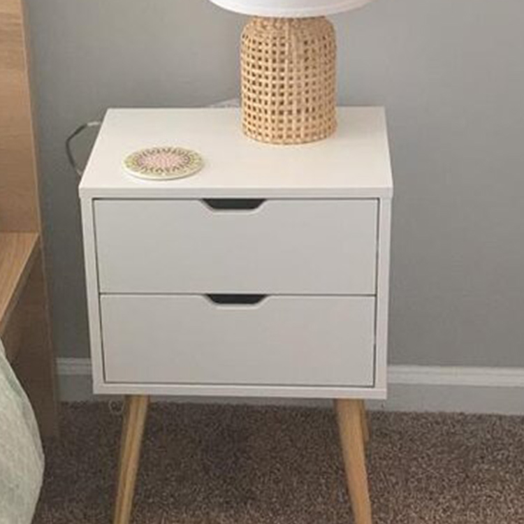 Solid Wood Night Stand for Bedroom with Drawers