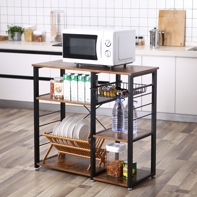 Buffet wood Industrial Kitchen Trolley