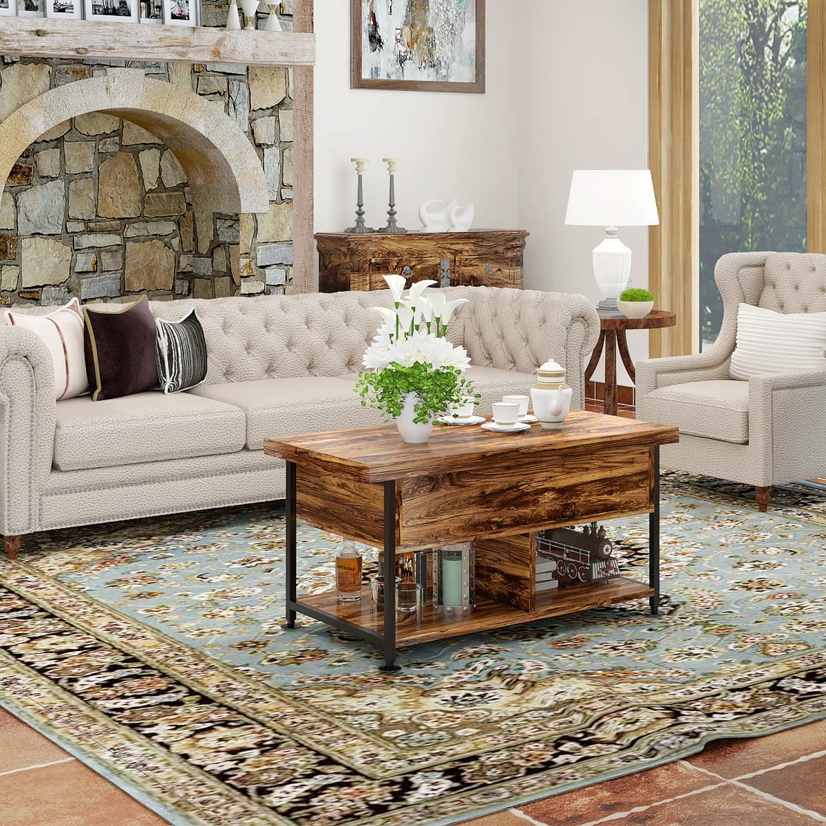 Lift Top Coffee Table 3 in 1 Multi-Function Coffee Table with Storage 