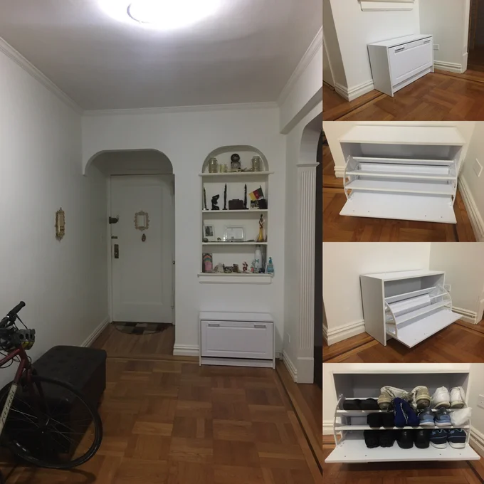 Small Size White Shoe Storage Rack Cabinet