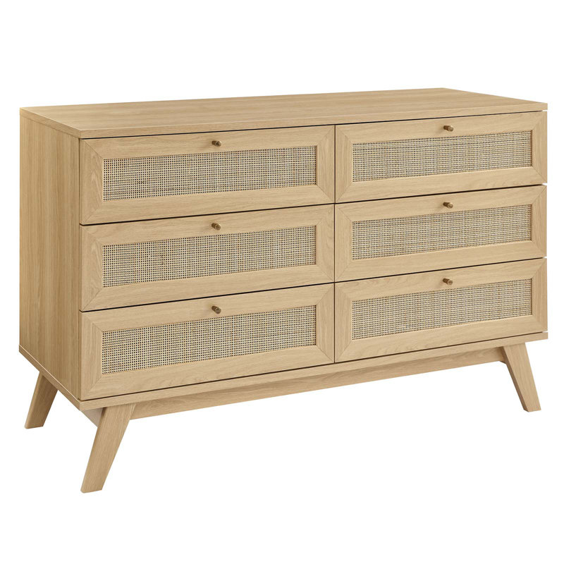 Vintage Rattan Drawer Chest for Living Room