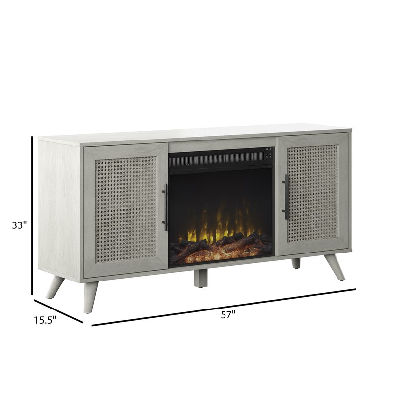Living Room Cabinet Furniture Modern Style with Storage Wood TV Stand with Fireplace