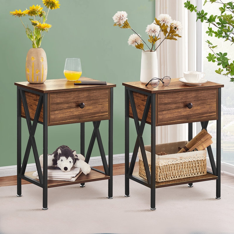 Small Size Rustic Oak Home Side Table