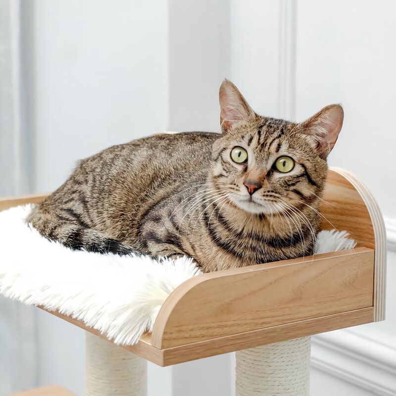Wooden Custom Size Wooden Luxury Cat Tree Multi-Level Pet Climbing Scratcher