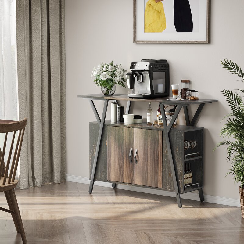 3 Tier Brown Industrial Kitchen Trolley