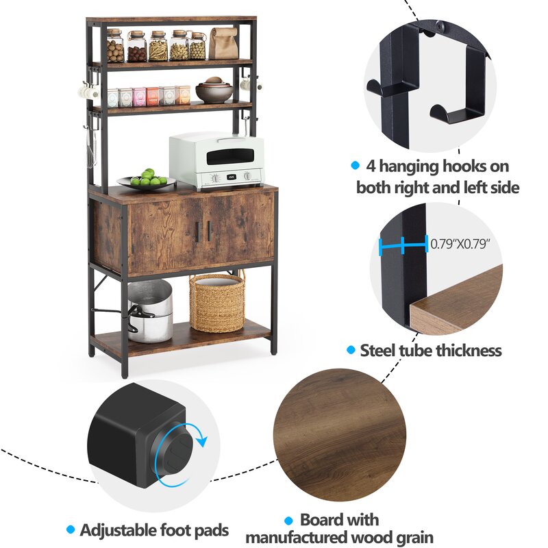 Wholesale Costom Design Kitchen Furniture Wood Baker Rack