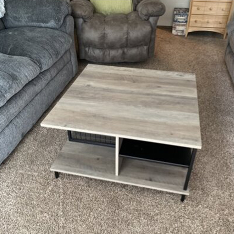 Wood Concrete Dark Walnut Coffee Table