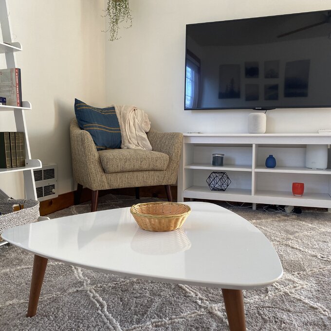 Small Triangle MDF Wood Coffee Table
