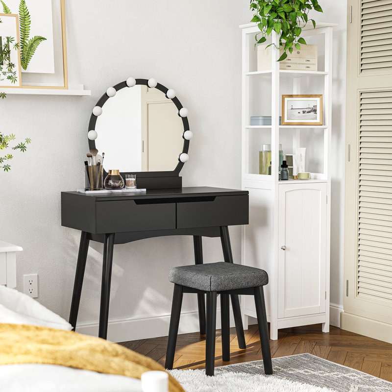 Wholesale Makeup Vanity Table with Bulb Lights And Chair Set