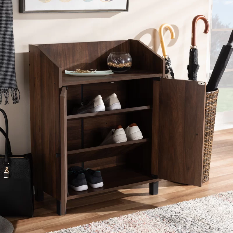 Dark Color entryway Simple Shoe Rack Cabinet