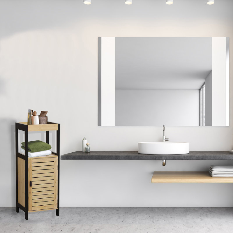  Bathroom Furniture Bamboo Cabinet Freestanding Storage Cabinet 