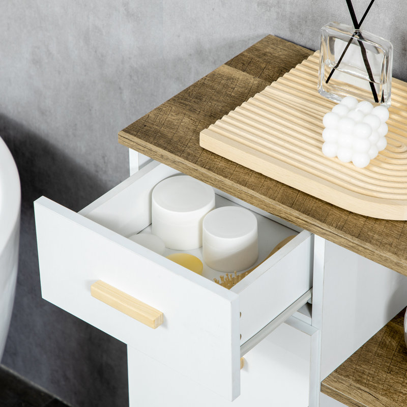 Natural Bathroom Wooden Storage Cabinet