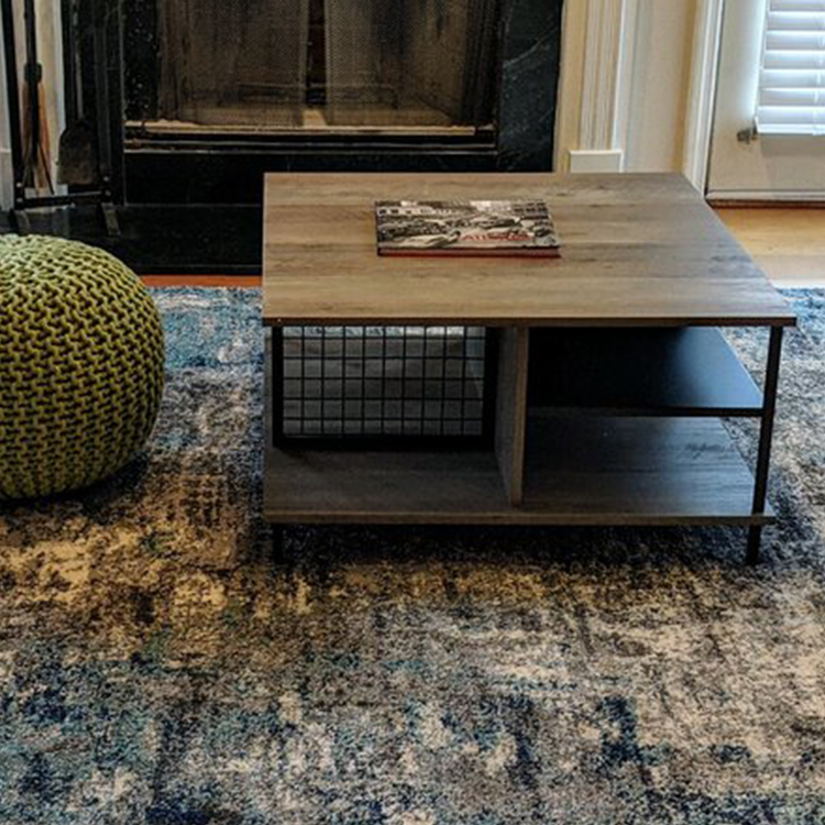 Wood Concrete Dark Walnut Coffee Table