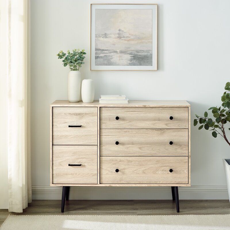 Multifuntional driftwood drawer chest in bedroom