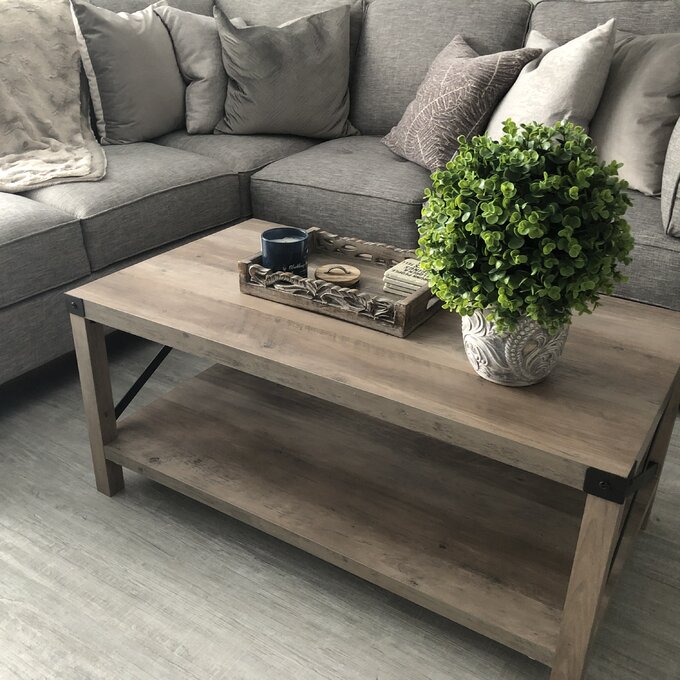Natural Wood Concrete Driftwood Coffee Table