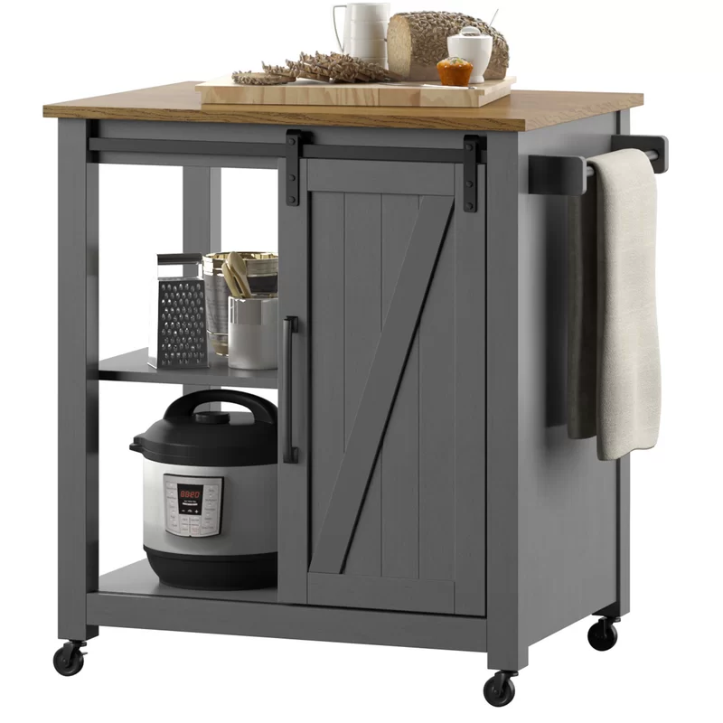 Rolling Gray Commercial Kitchen Trolley