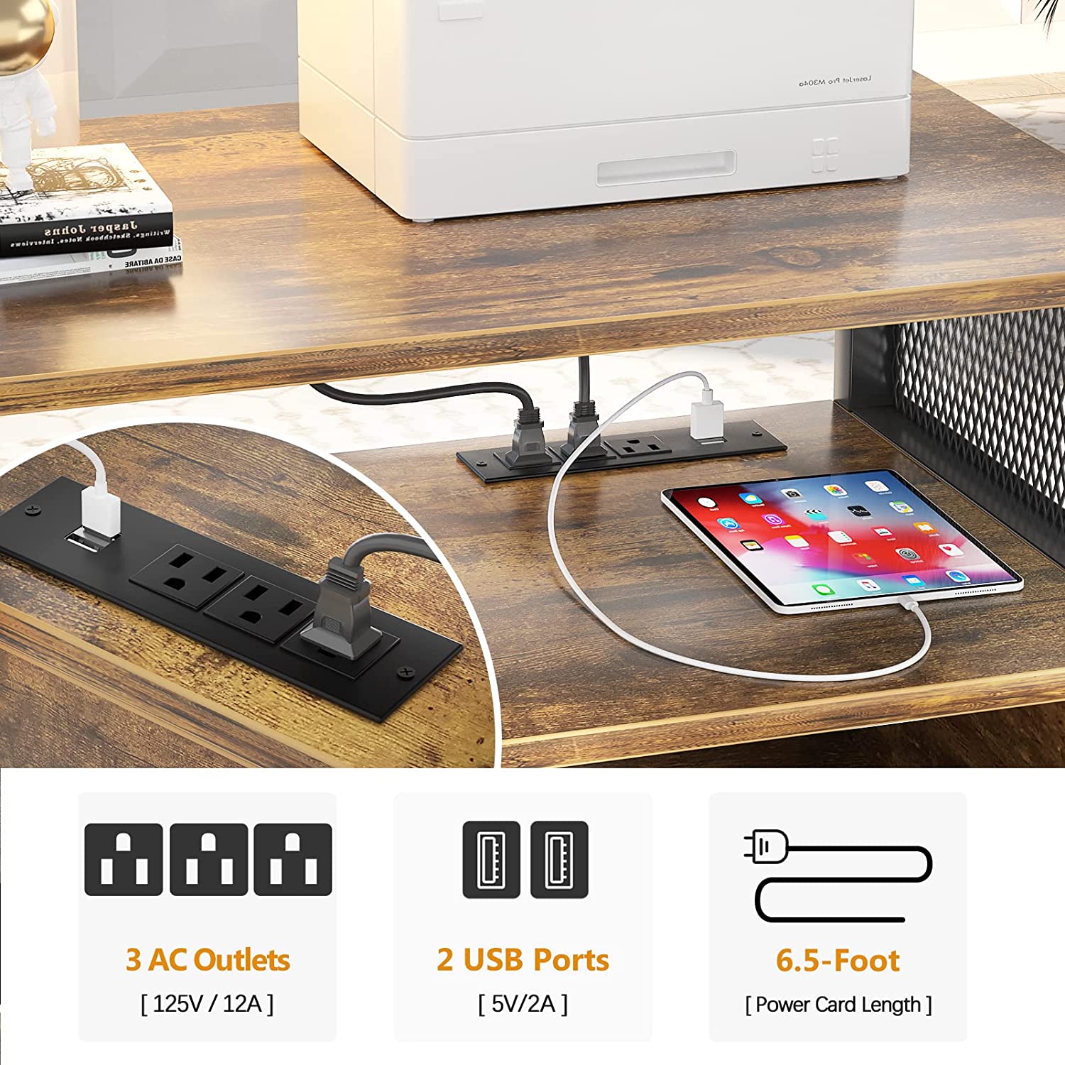 File Cabinet Locking Office Filing Cabinets with Socket And USB Charging Port