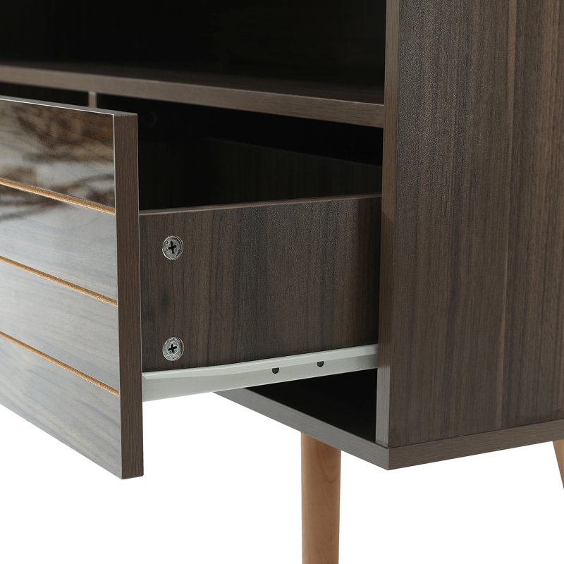 New Arrival Living Room Furniture Wooden Table TV Table Luxury Modern Glossy TV Stand with LED Lights