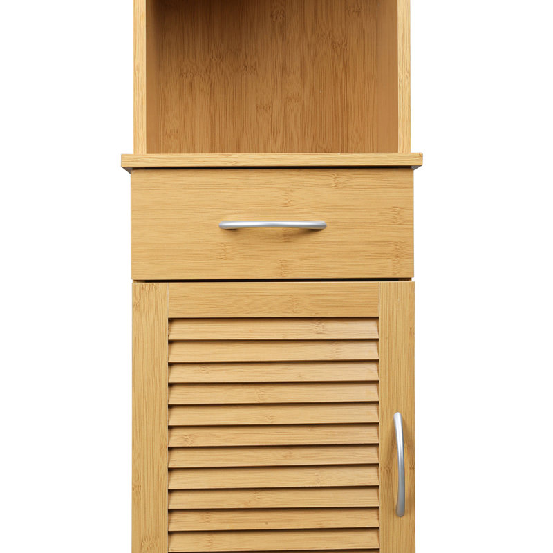 Modern Solid Wood Freestanding Linen Cabinet