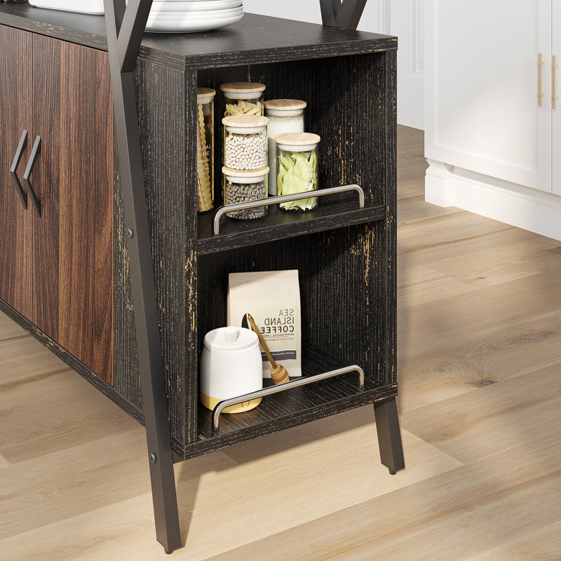 3 Tier Brown Industrial Kitchen Trolley