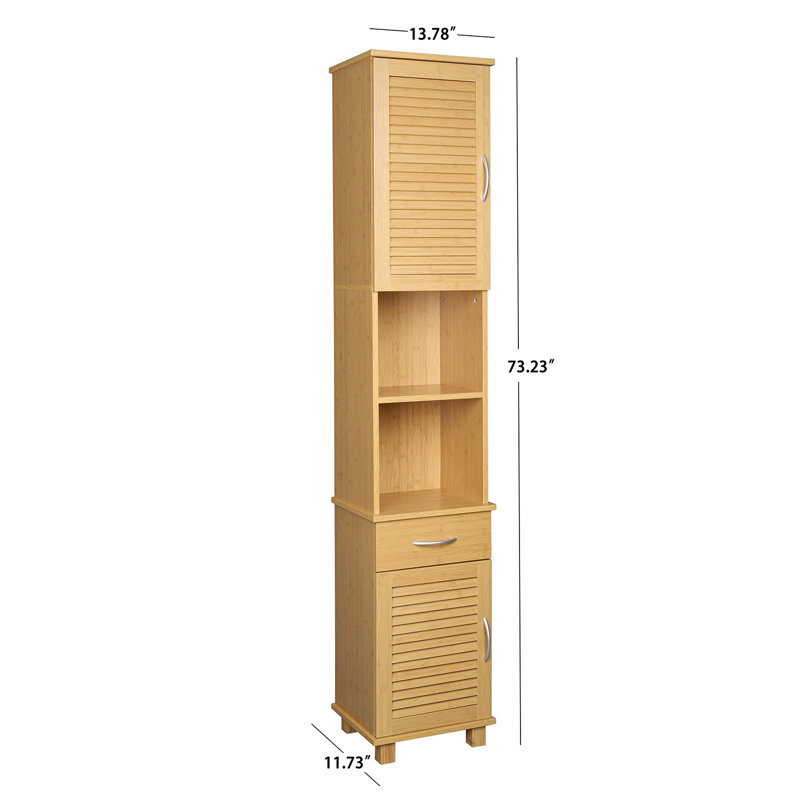 Modern Solid Wood Freestanding Linen Cabinet