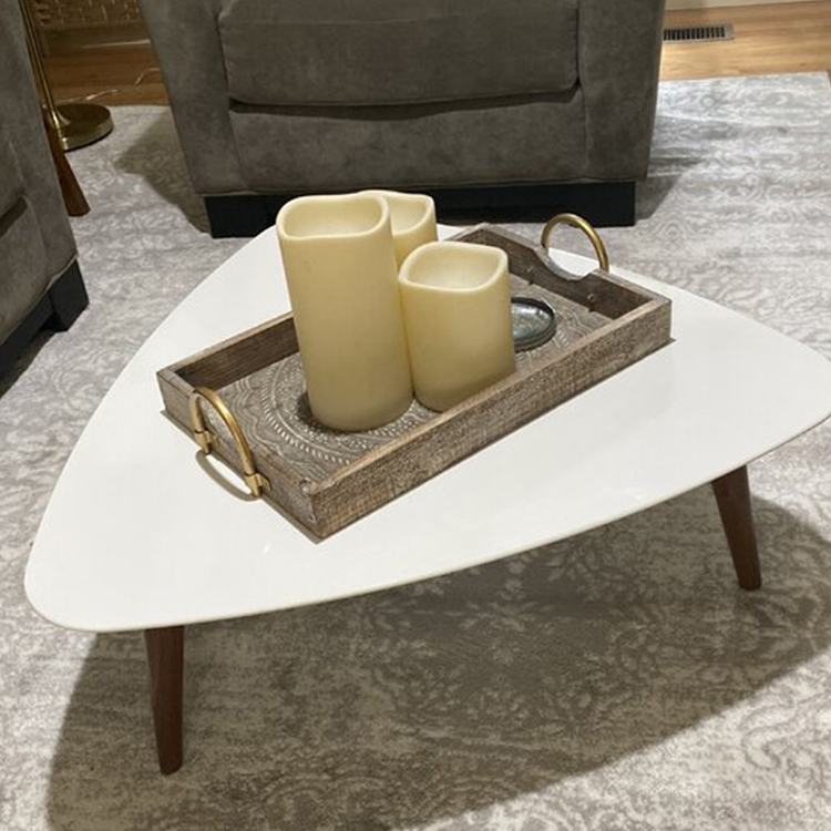 Small Triangle MDF Wood Coffee Table