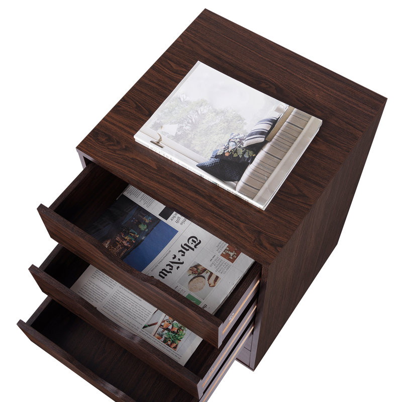 Mobile Wooden 5 Drawer Office/Home Storage File Cabinet