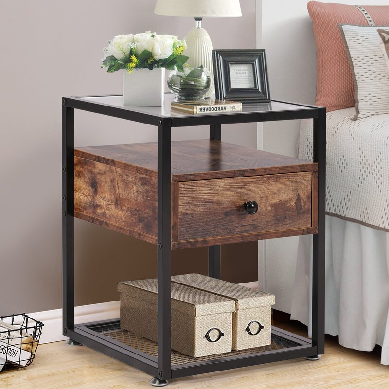 Bedroom Furniture Wood Side Table Modern Nightstand