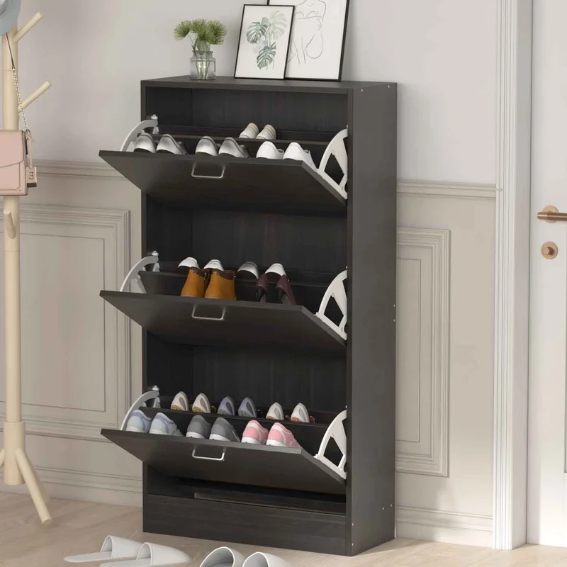 3 Layer Economical White Shoes Storage Cabinet