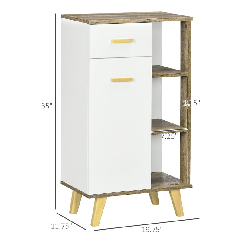 Natural Bathroom Wooden Storage Cabinet