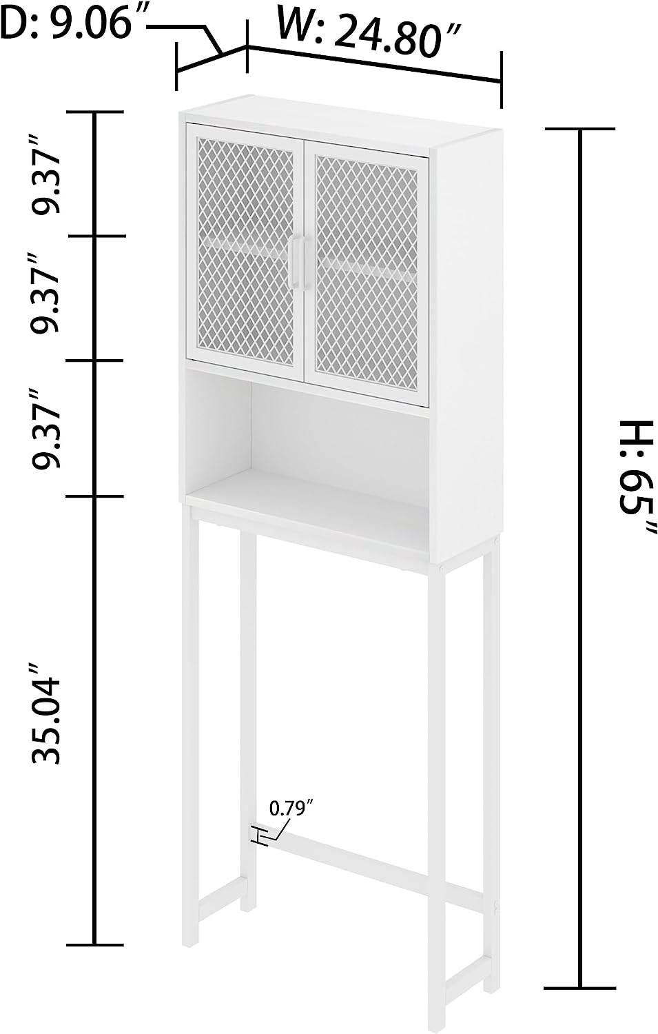 Industrial Bathroom Organizer Over Toilet Freestanding Bathroom Storage Cabinet with Rack